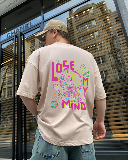 Beige "Mindless" Printed Oversize T-Shirt