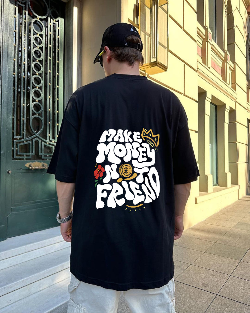 Black "Money" Printed Oversize T-Shirt