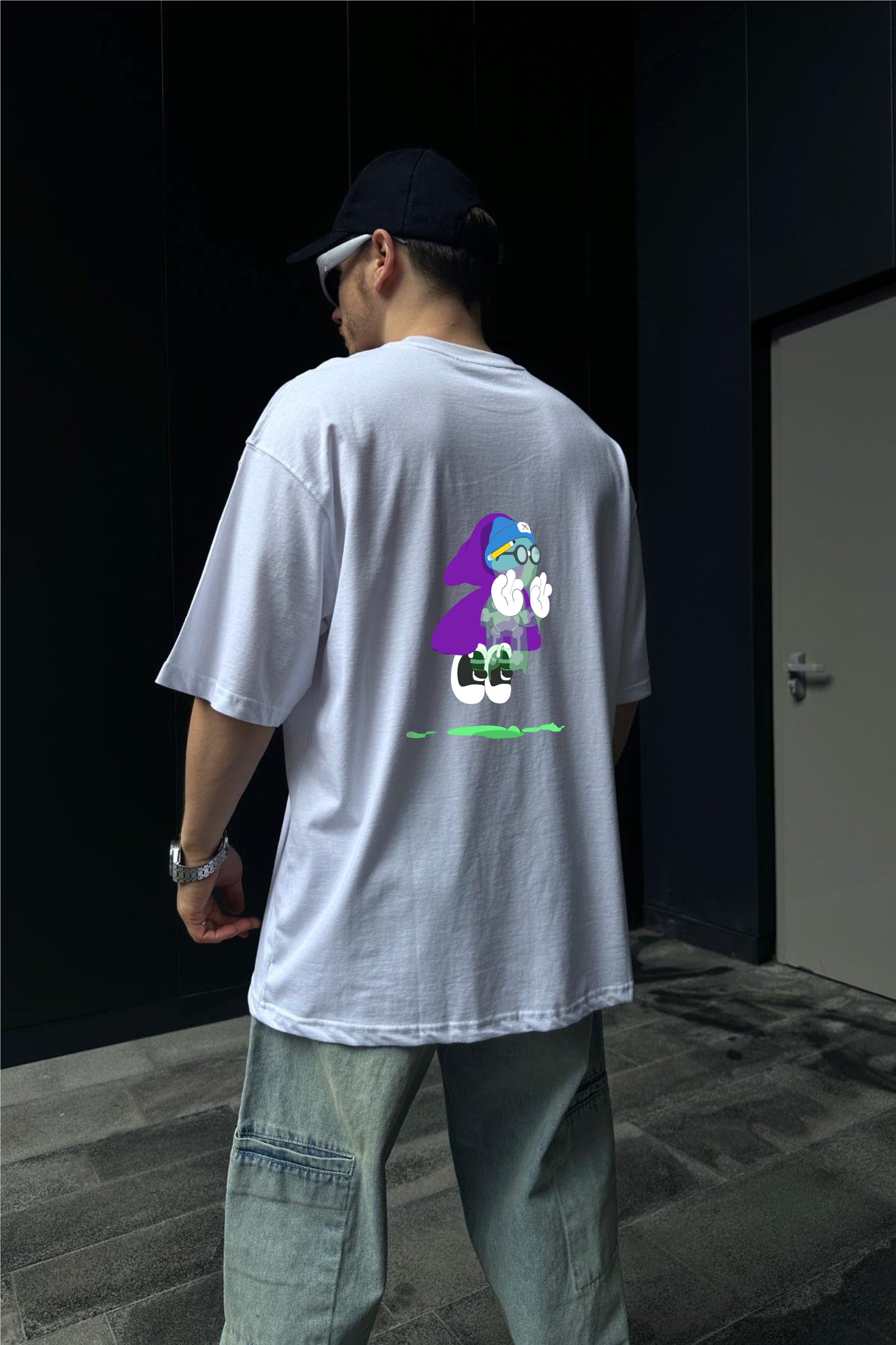 White "Ghost" Printed Oversize T-Shirt