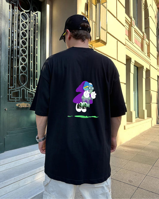 Black "Ghost" Printed Oversize T-Shirt