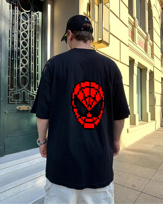Black "Spider" Printed Oversize T-Shirt